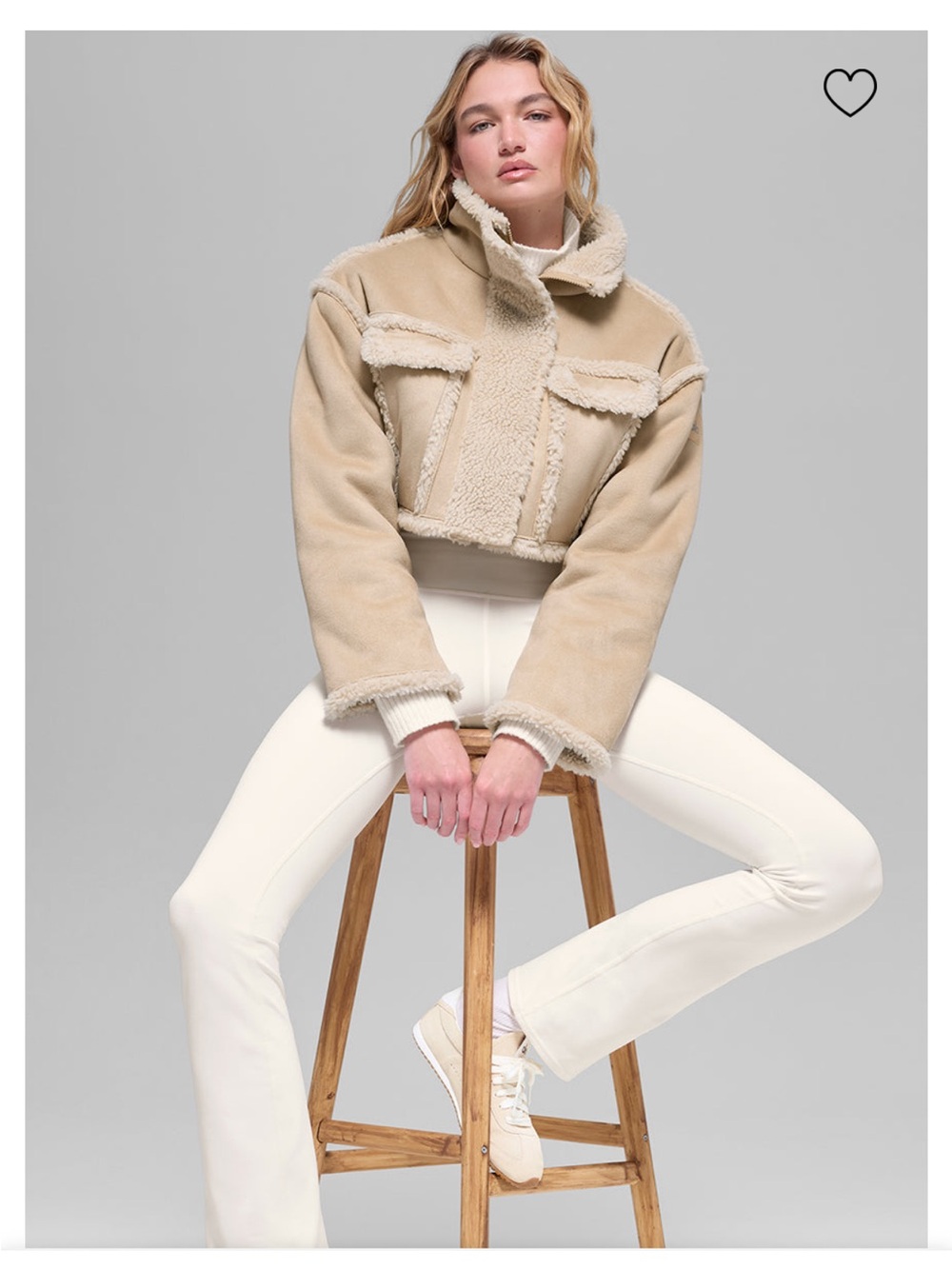 NWT Alo Yoga Faux Shearling Snowfall Cropped Jacket ❄️✨ - Picture 5 of 9